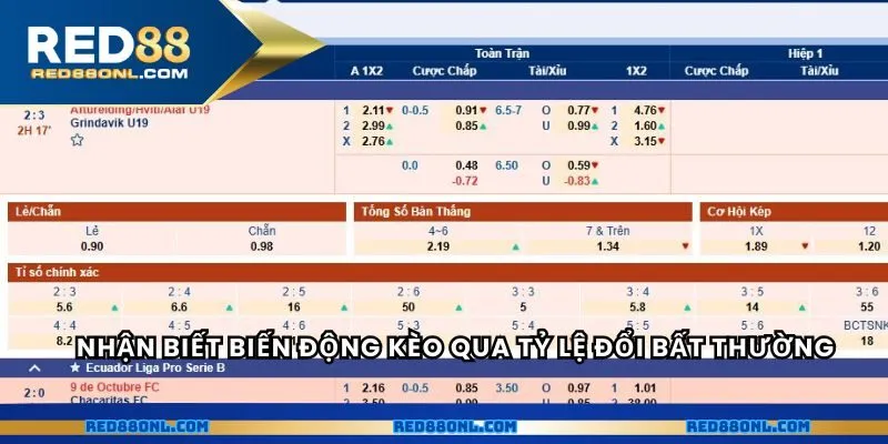 Nhận biết biến động kèo nhà cái qua tỷ lệ đổi bất thường